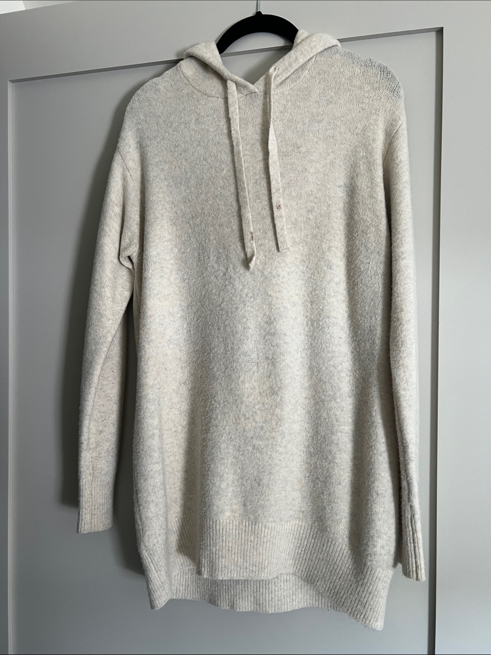 Oversized Cream Knit Hoodie Sweater